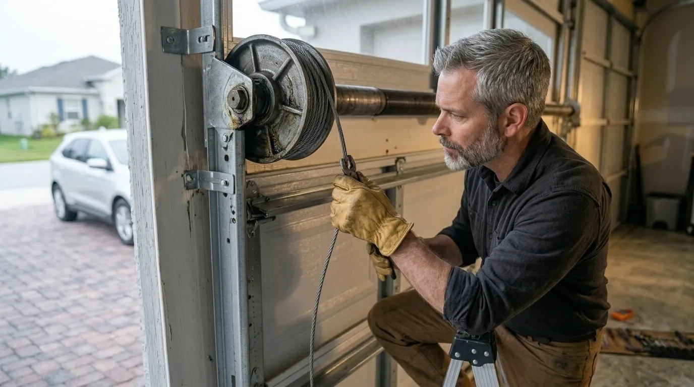 Cable Repair for Brookshire's 1980s-Era Garage Doors in Katy