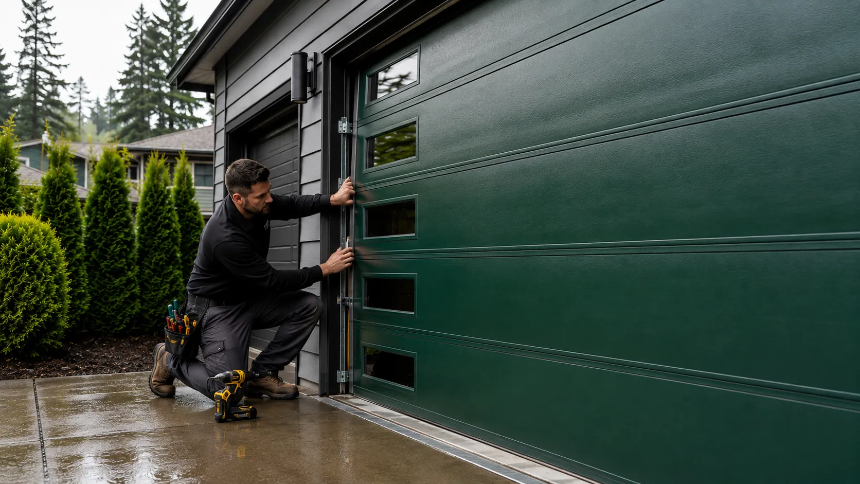 Garage door work on a home in Katy